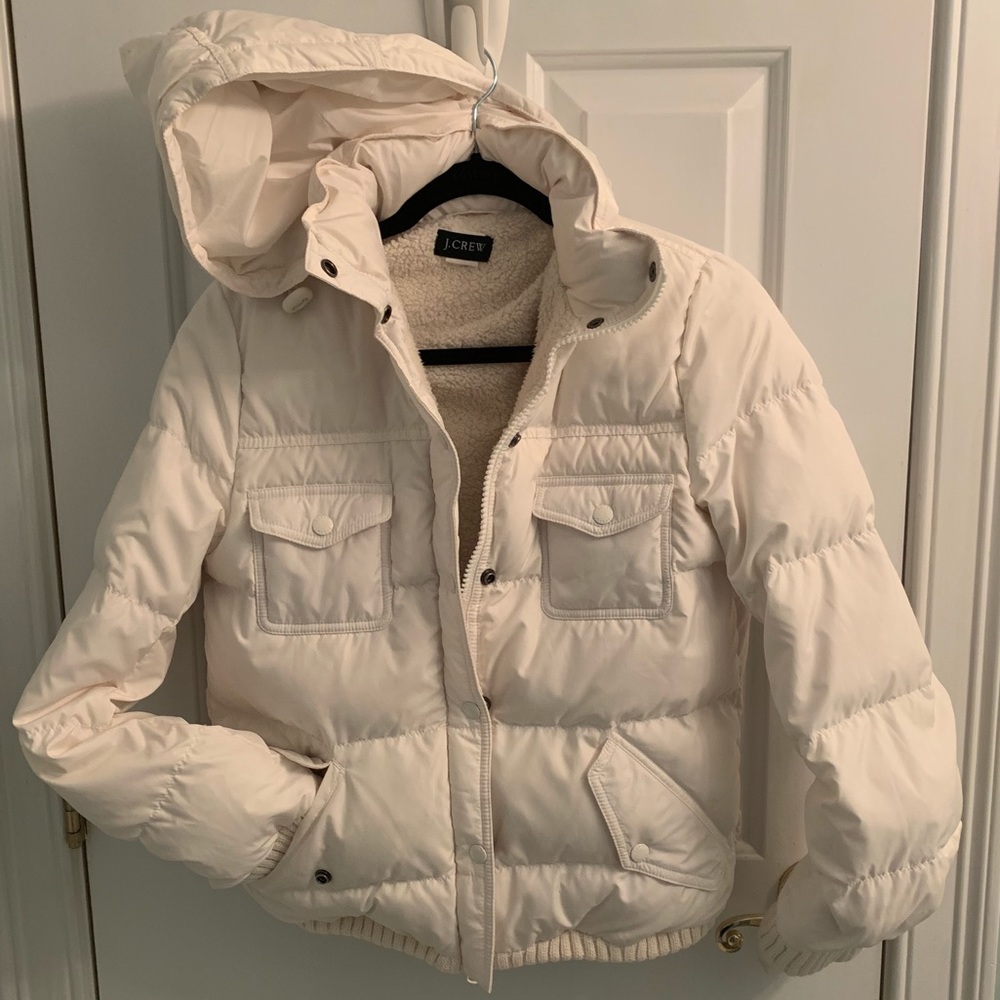 Down puffer jacket fleece lined